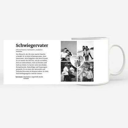 Geschenk Tasse Definitions Tasse Schwiegervater Mit Name und 5 Fotos