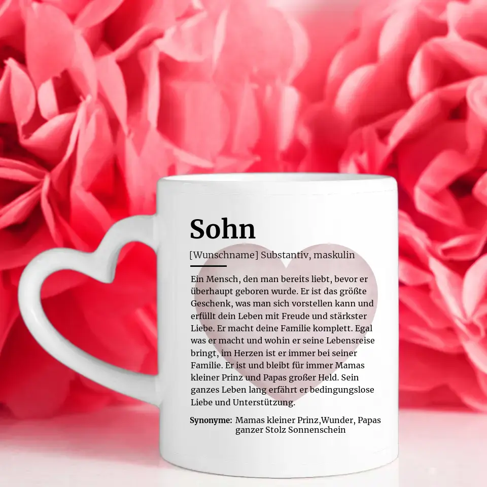 Personalisierte Tasse Sohn Definition Mit Name und 5 Fotos