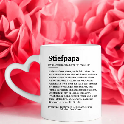 Geschenk Tasse Stiefpapa Schöne Definition Mit Name und 5 Fotos
