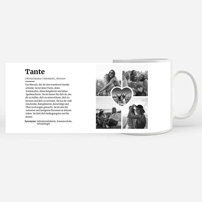 Tasse personalisiert Definitions Tasse Tante Mit Name und 5 Fotos