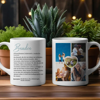 Geschenk Tasse Bruder Definition mit Fotos und Name