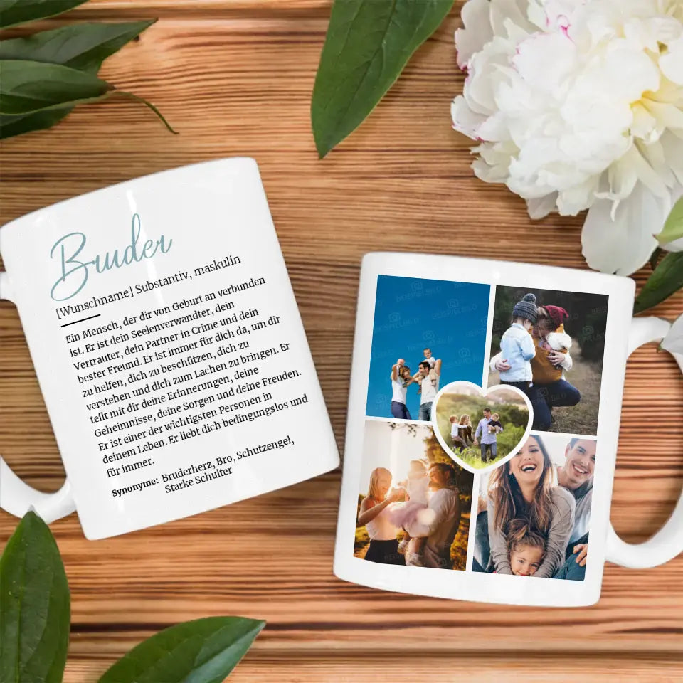 Geschenk Tasse Bruder Definition mit Fotos und Name