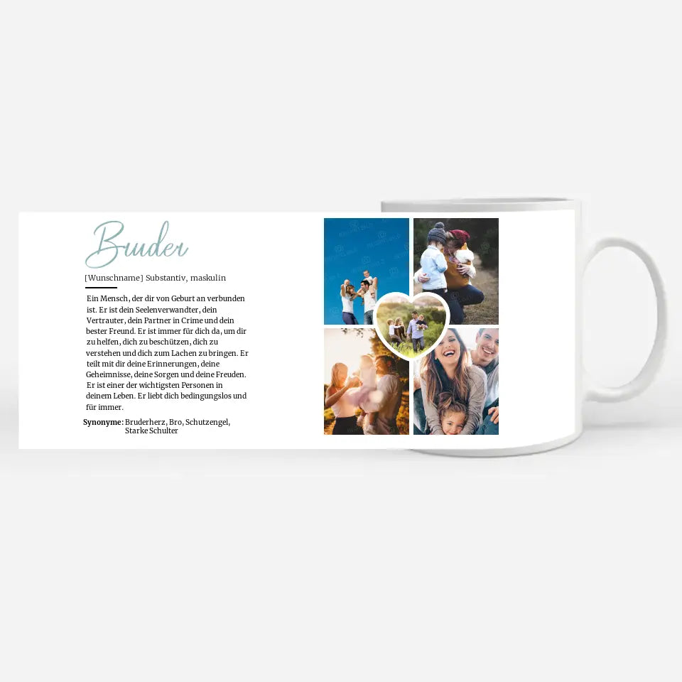 Geschenk Tasse Bruder Definition mit Fotos und Name
