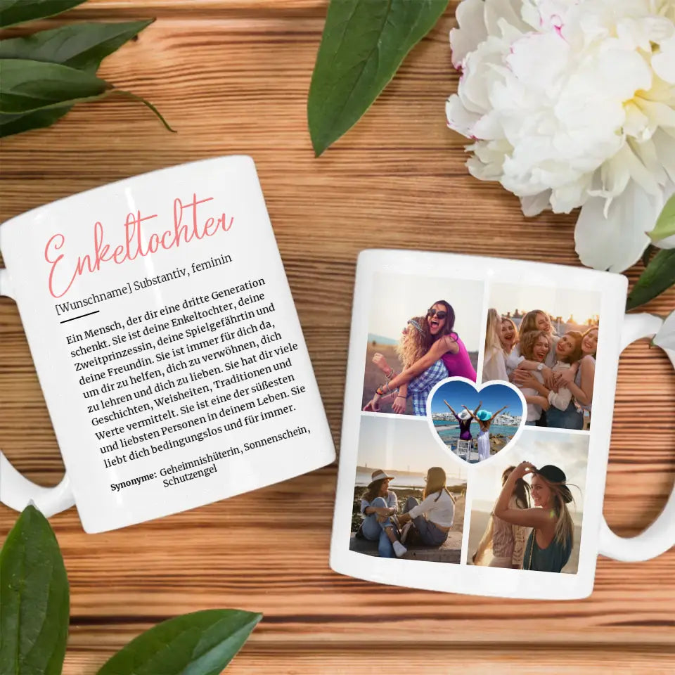 Tassen Geschenk Personalisiert Definitions Tasse Enkeltochter & Fotos