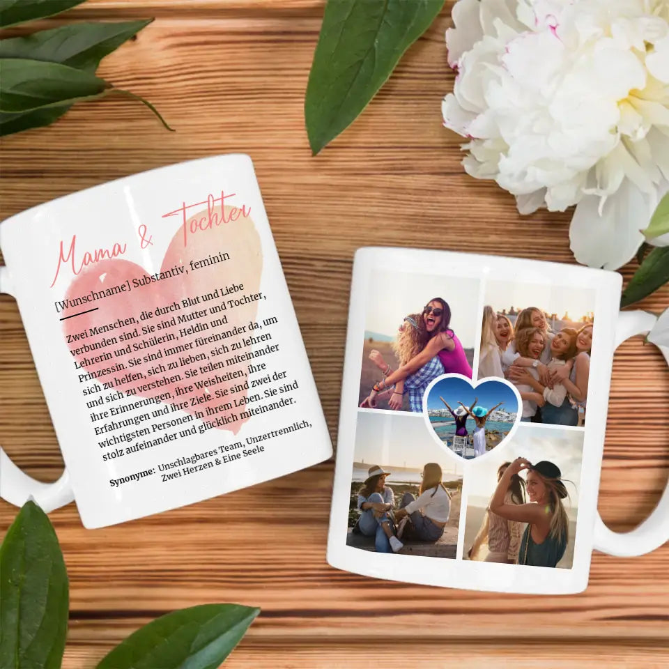 Tassen Geschenk Personalisiert Mama & Tochter Schöne Definition