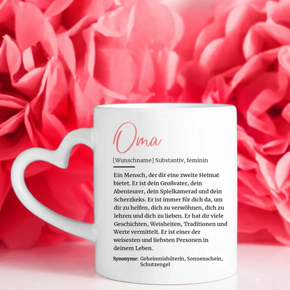 Personalisierte Tasse Oma Definition mit Fotos und Name
