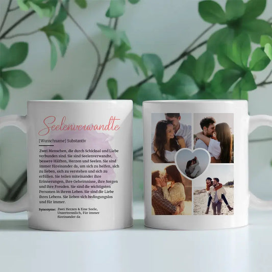 Tassen Geschenk Personalisiert Definition Seelenverwandte mit Fotos