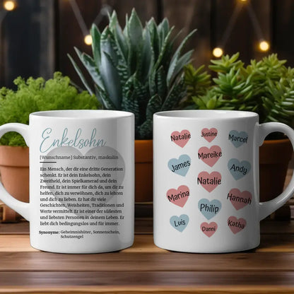 Geschenk Tasse Enkelsohn Schöne Definition mit bis zu 13 Namen