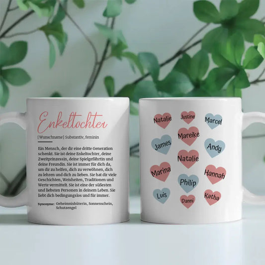 Tasse personalisiert Definitions Tasse Enkeltochter mit 13 Namen