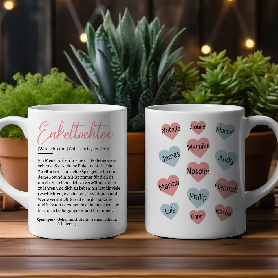 Tasse personalisiert Definitions Tasse Enkeltochter mit 13 Namen