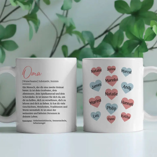 Tassen Geschenk Personalisiert Definition Oma mit 13 Namen
