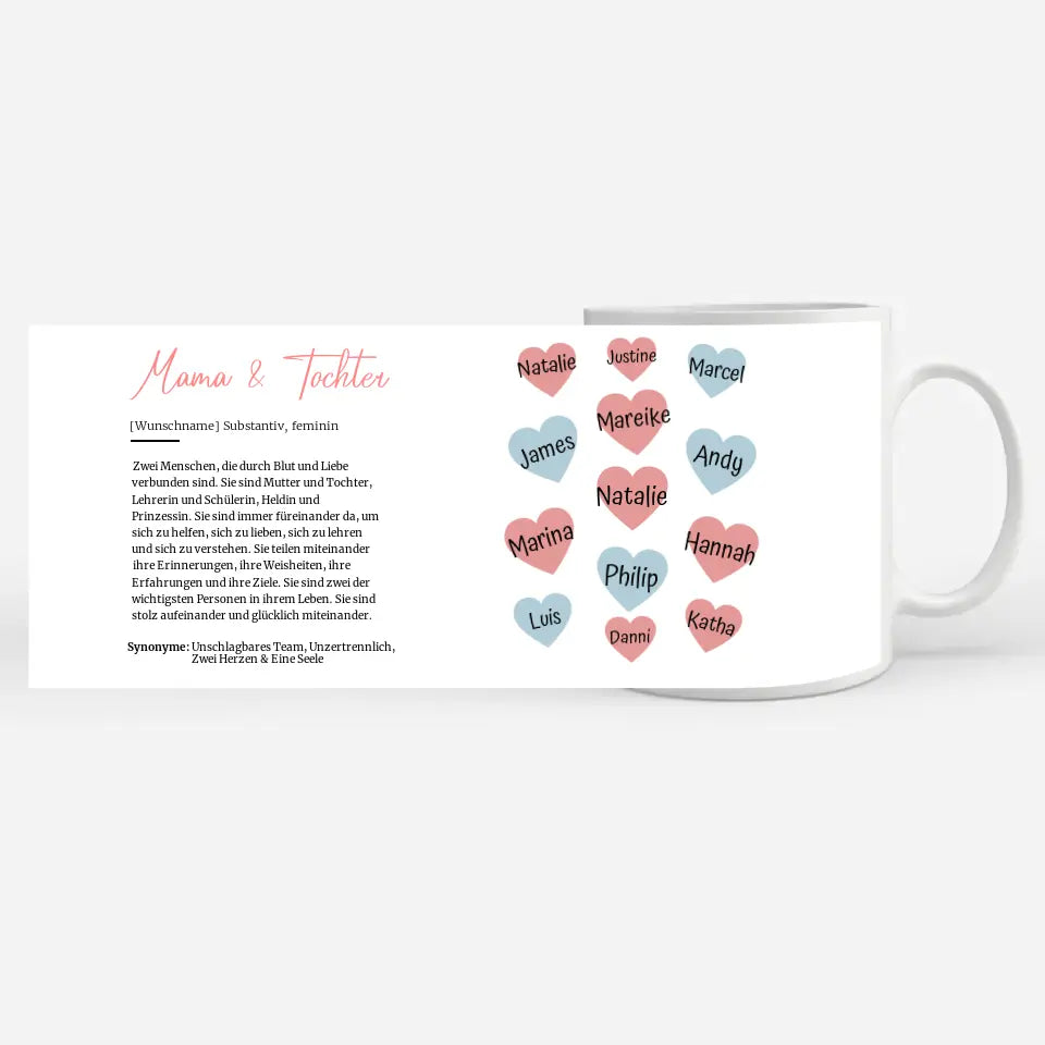 Geschenk Tasse Schöne Definition Mama & Tochter mit 13 Namen