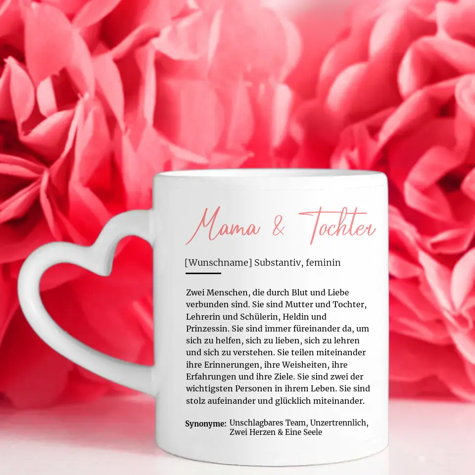 Geschenk Tasse Schöne Definition Mama & Tochter mit 13 Namen