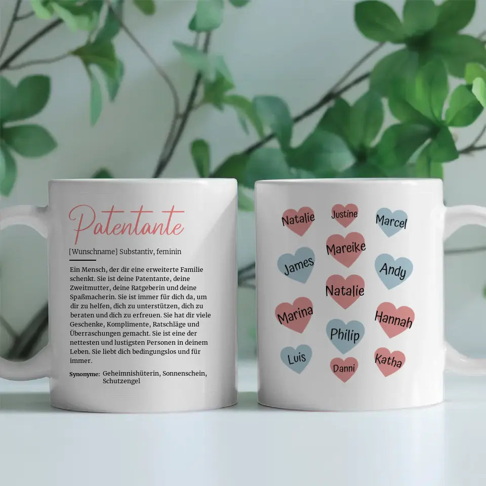 Tasse personalisiert Patentante Definition mit 13 Namen