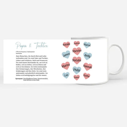 Geschenk Tasse Definition Papa & Tochter mit bis zu 13 Namen