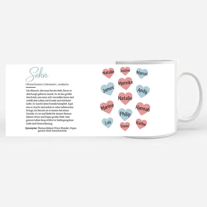 Geschenk Tasse Definitions Tasse Sohn mit 13 Namen
