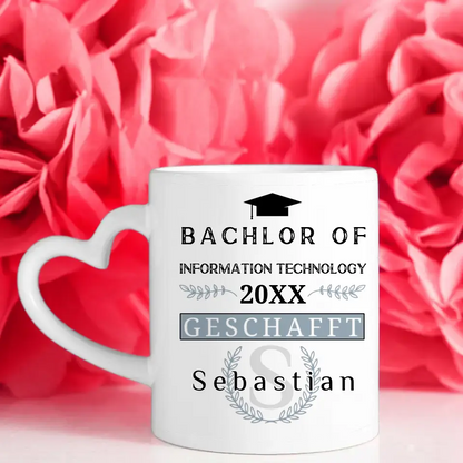 Geschenk Abschluss Tasse Bachlor of Information Technology mit Name