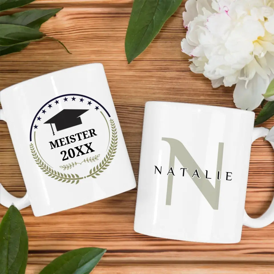 Geschenk Abschluss Tasse zum Meister - Erfolg Ist - mit Namen