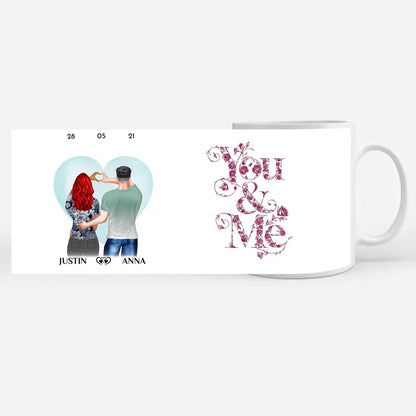 Tasse personalisiert für Paare You and Me Ihr als Figuren