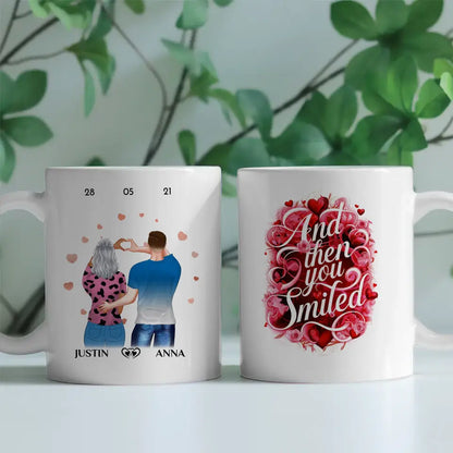 Tasse personalisiert für Paare And then you smiled Paar als Cliparts