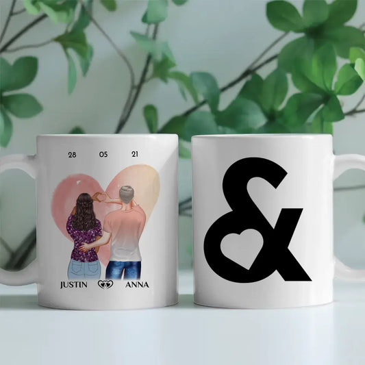 Tasse personalisiert für Paare UND Symbol Pärchen Cliparts