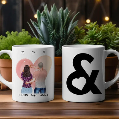 Tasse personalisiert für Paare UND Symbol Pärchen Cliparts