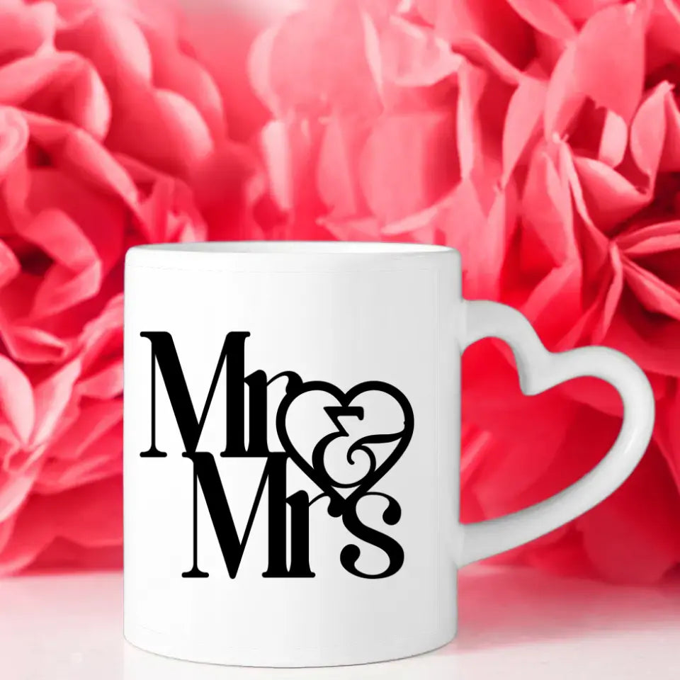 Personalisierte Tasse für Paare Mr & Mrs Ihr als Figuren