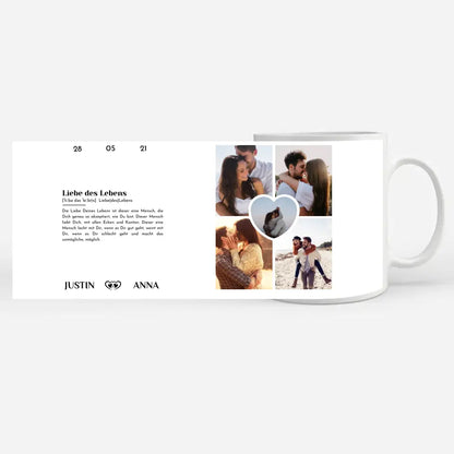 Tasse für Freundin mit 5 Fotos Definition Liebe für Pärchen personalisiert