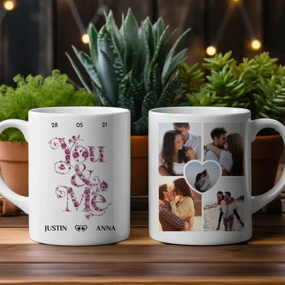 Tasse für Freundin You and Me für Pärchen mit 5 Fotos