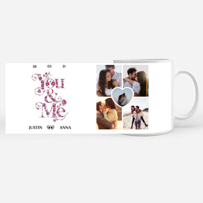 Tasse für Freundin You and Me für Pärchen mit 5 Fotos