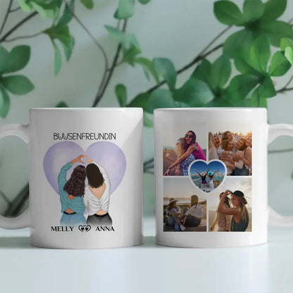 Tasse personalisiert für Beste Freundin Busenfreundin mit 5 Fotos