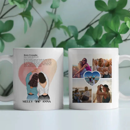 Personalisierte Beste Freundin Tasse Definition - Beste Freundin mit 5 Fotos