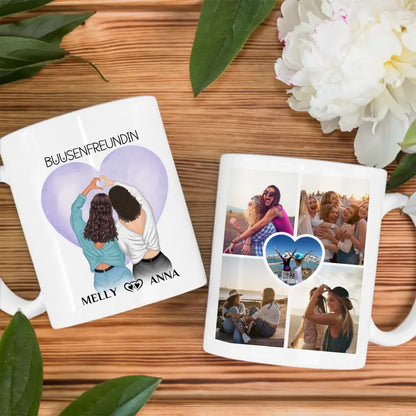 Tasse personalisiert für Beste Freundin Busenfreundin mit 5 Fotos