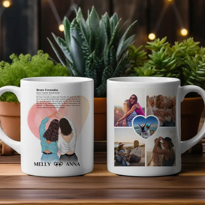 Personalisierte Beste Freundin Tasse Definition - Beste Freundin mit 5 Fotos