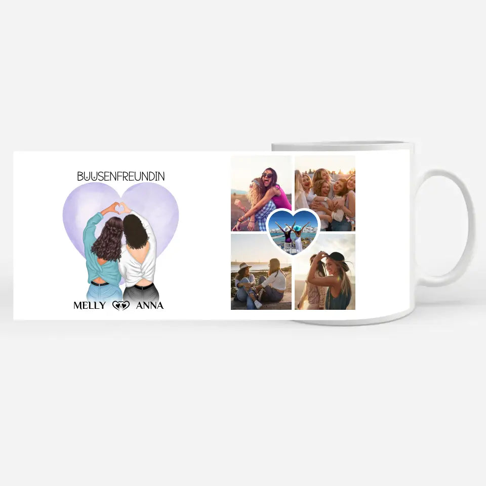 Tasse personalisiert für Beste Freundin Busenfreundin mit 5 Fotos