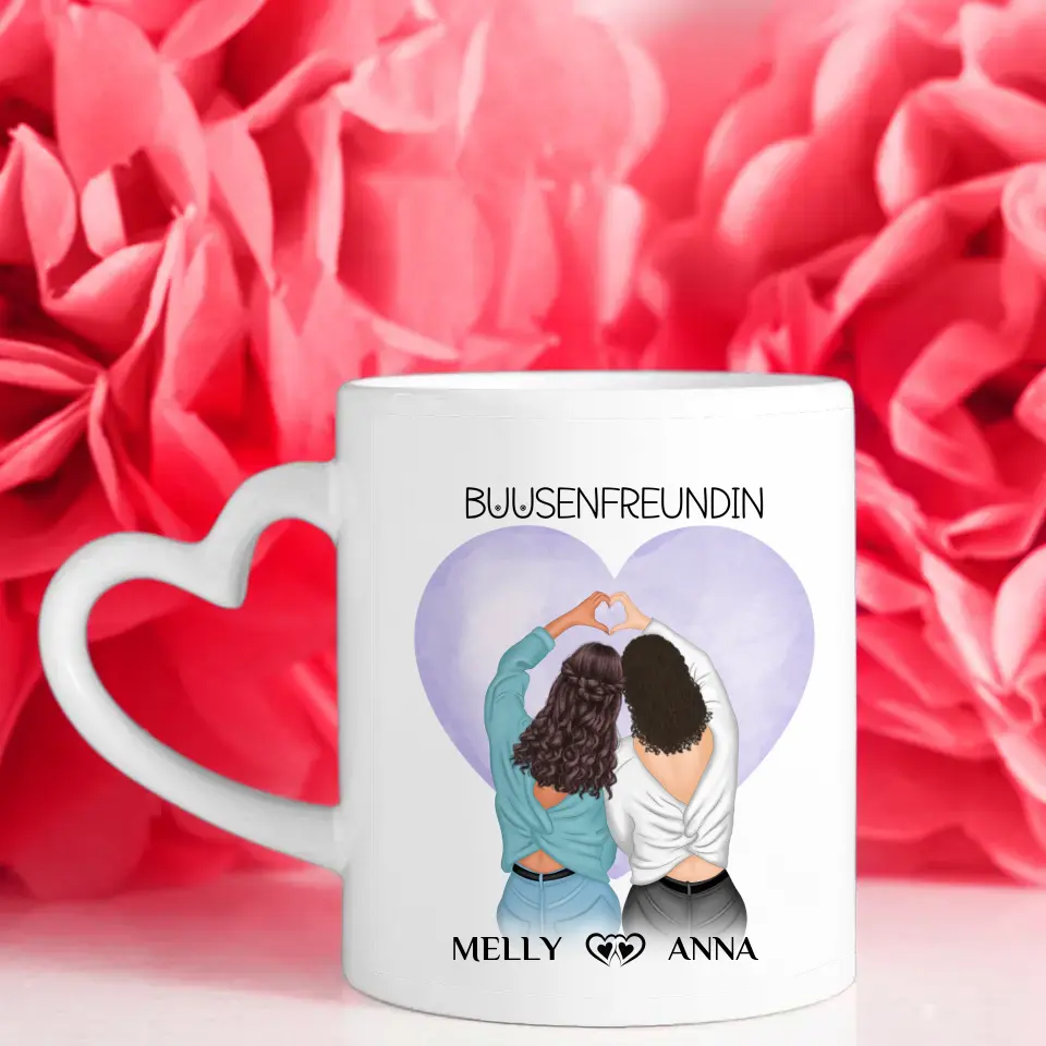 Tasse personalisiert für Beste Freundin Busenfreundin mit 5 Fotos