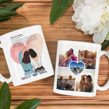 Personalisierte Beste Freundin Tasse Definition - Beste Freundin mit 5 Fotos