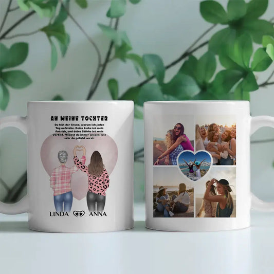 Personalisierte Tasse Mama An Tochter Deine Liebe mit 5 Fotos