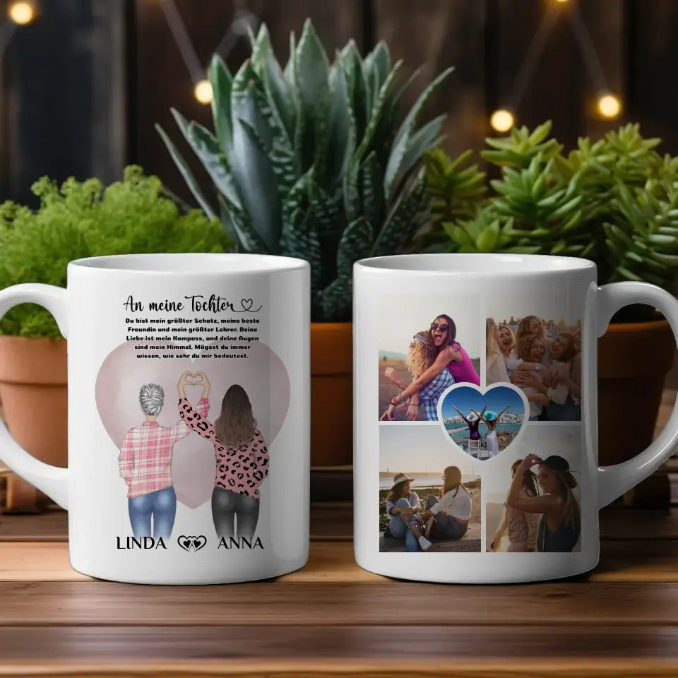 Tasse Personalisiert mit 5 Fotos An Tochter Mein Kompass Mama