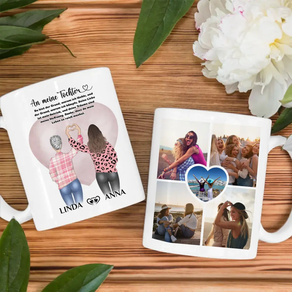 Personalisierte Tasse Mama An Tochter Meine Hoffnung mit 5 Fotos