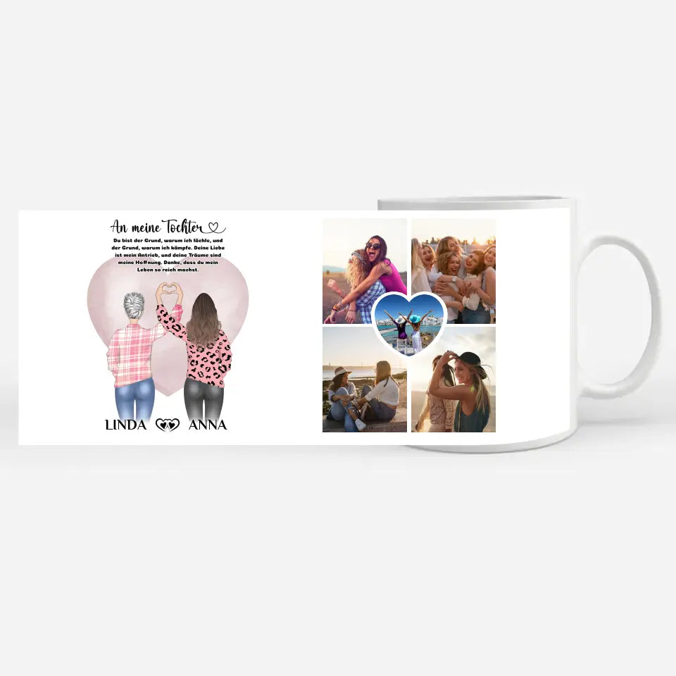 Personalisierte Tasse Mama An Tochter Meine Hoffnung mit 5 Fotos