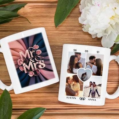 Personalisierte Tasse Liebe Mr & Mrs Elegant für Pärchen