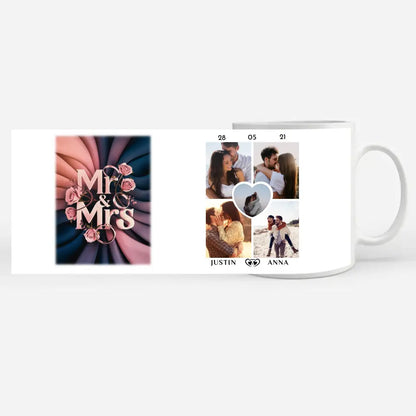 Personalisierte Tasse Liebe Mr & Mrs Elegant für Pärchen