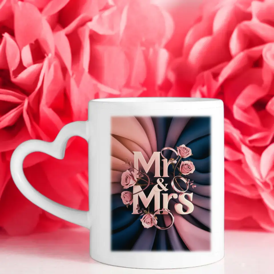 Personalisierte Tasse Liebe Mr & Mrs Elegant für Pärchen