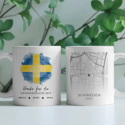 Tasse mit Namen Stadtkarte Schweden Urlaubs Erinnerung Tochter