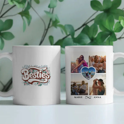 Tasse Beste Freundin Besties personalisiert mit 5 Fotos