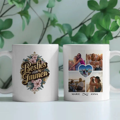 Tasse Beste Freundin personalisiert Besties für immer mit 5 Fotos