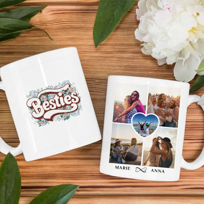 Tasse Beste Freundin Besties personalisiert mit 5 Fotos