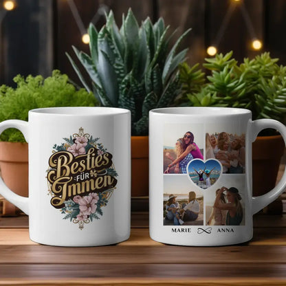 Tasse Beste Freundin personalisiert Besties für immer mit 5 Fotos