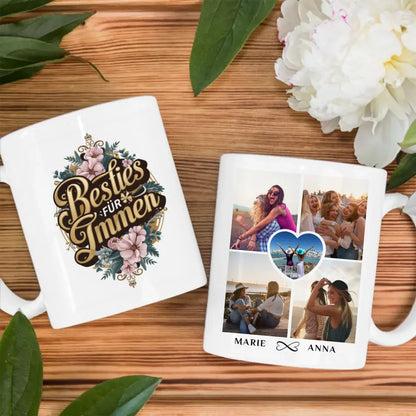 Tasse Beste Freundin personalisiert Besties für immer mit 5 Fotos